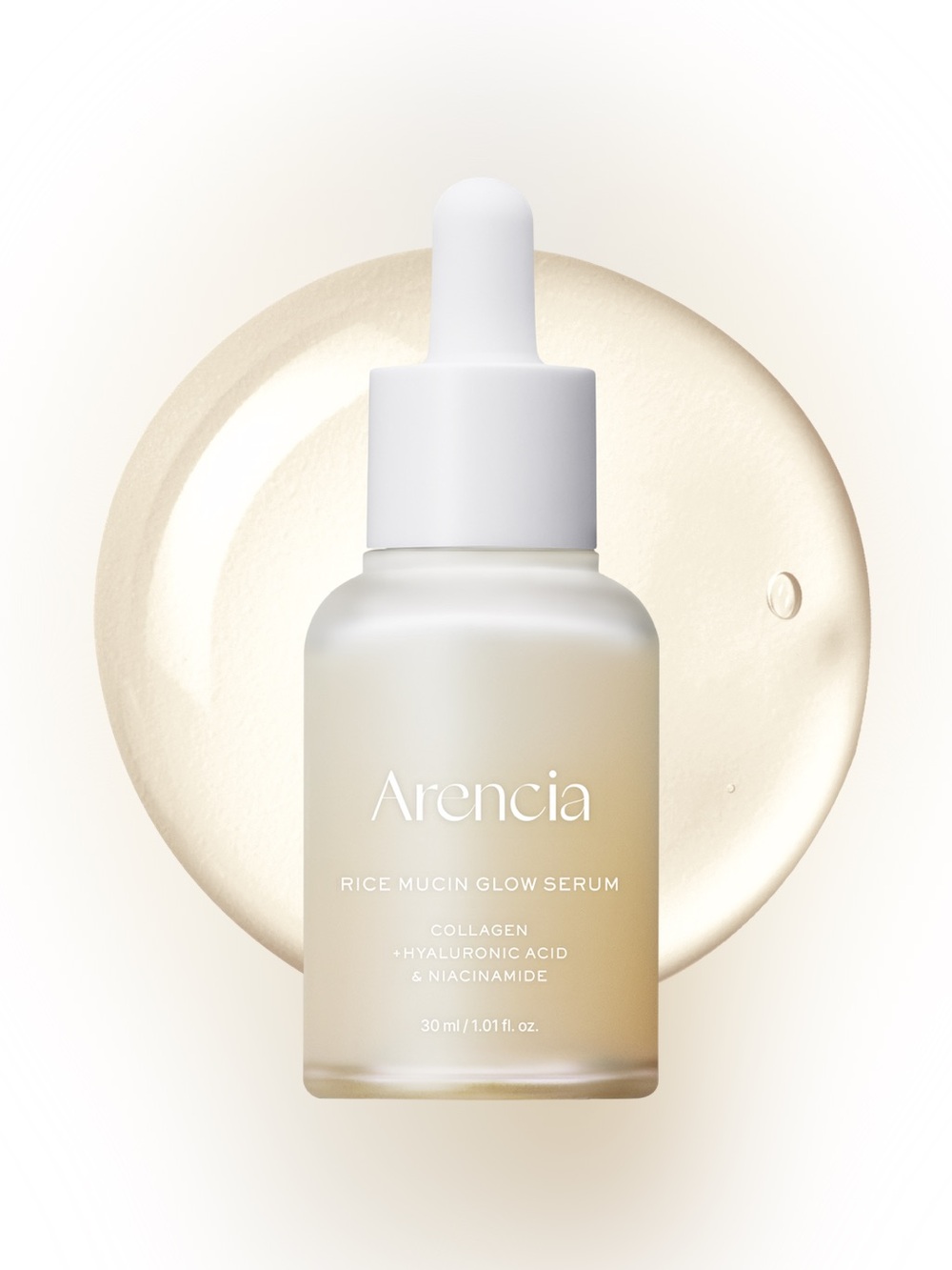 NIB Arencia Rice Mucin Glow Serum, Collagen, Hyaluronic Acid & Niacinamide